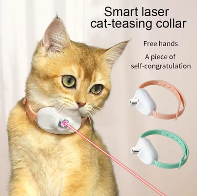 Automatic Rechargeable Laser Cat USB Collar Silicone ABS Teaser Laser Collar interactive pet kitten toy