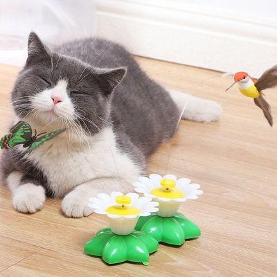 Automatic Electric Rotating Cat Toy Colorful Butterfly Bird Animal Shape Interactive Pet Dog Kitten Interactive Training Cat Toy