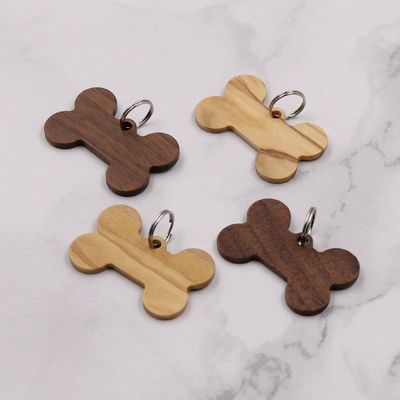 Wooden Puppy Name Tag For Pet Collar Laser Engrave Dog Cat Tag Blank Wood Charms
