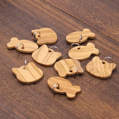 Wooden Puppy Name Tag For Pet Collar Laser Engrave Dog Cat Tag Blank Wood Charms