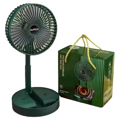 In Stock Folding Portable Fan Floor Standing Fan USB Rechargeable Wireless Telescopic Fans With Promotional Gift Box