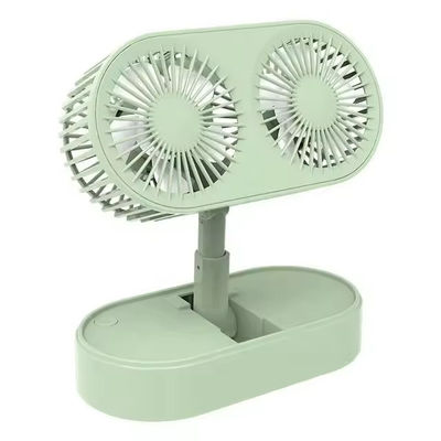 Summer Mini Silent Desktop Small Dual Motor USB Foldable Air Cooling 3 Gear Speeds Standing Portable Fan for Home Work Office