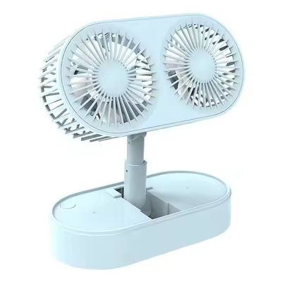 Summer Mini Silent Desktop Small Dual Motor USB Foldable Air Cooling 3 Gear Speeds Standing Portable Fan for Home Work Office