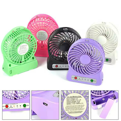 Plastic Handheld Mini Portable Fans Three Wind Speed Mini Usb Rechargeable Wearable Fans