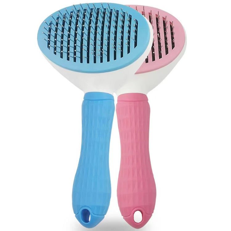 Multi Color Cat Pet Cleaning Tools Self Cleaning Dog Hair Brush Pet Grooming Brush