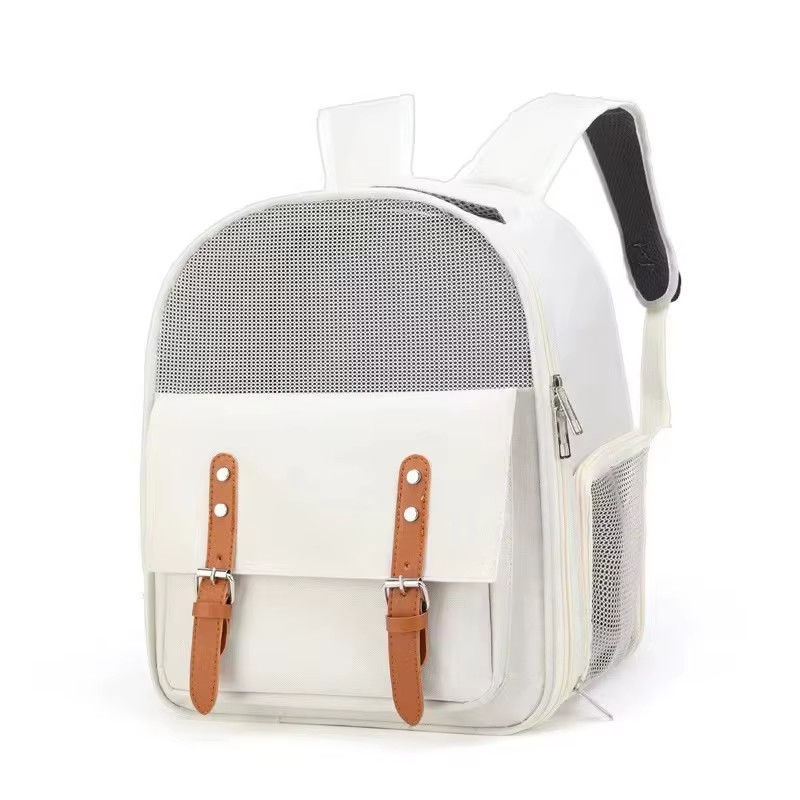 Large Capacity Breathable Pet Backpack  Portable Outdoor Summer Wire Mesh Cat Carrier